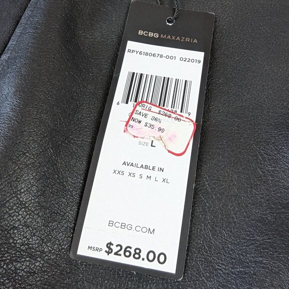 BCBG MaxAzria Midi Leather Dress - NWT - Size Large - Picture 8 of 10